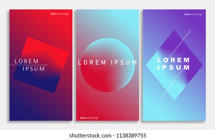 Gradient covers set  Background in duotone colors  Abstract vector background  Design for brochures  posters  covers  banners  Futuristic design posters  