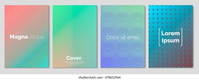 Gradient covers set. Fluid shape and Geometrical shapes composition. Futuristic design posters. Future Poster template. Vector Eps 10