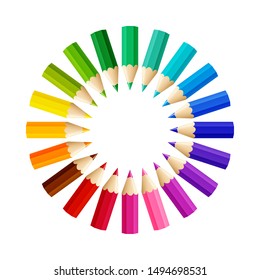 Gradient crayon sun with free space in the middle, vector illustration
