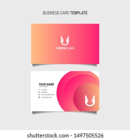 Gradient Creative and Clean Double-sided Business Card Template Flat Design Vector Illustration