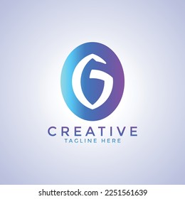 Gradient Creative Shape Typography Logo Letter G