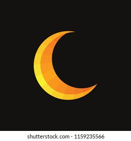 gradient crescent moon symbol vector