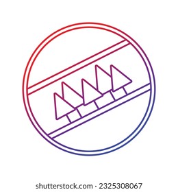 Icono de la línea de críquet degradado. Símbolo de esquema único de alta calidad para diseño web o aplicación móvil. Firma de línea delgada para el logotipo de diseño. pictograma de contorno sobre fondo blanco
