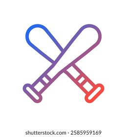 Gradient Crossed Baseball Bats Sport Equipment