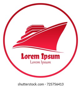 Gradient Cruise Ship Logo Design Concept Vector Illustration For Company, Web Icon, Sign,Identity in Trendy and Modern Style