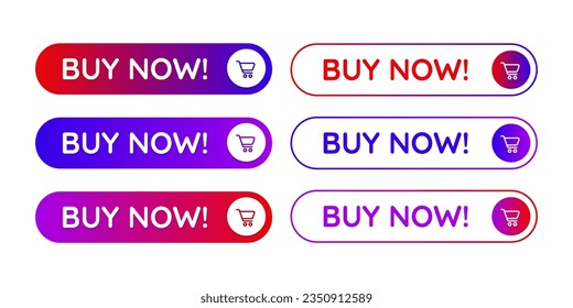 Gradient CTA buttons set: Buy now!
