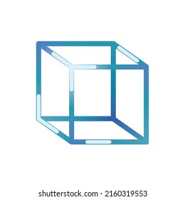 gradient cube icon flat isolated