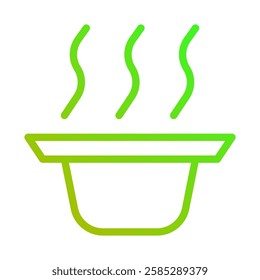 Gradient Culinary Bowl Icon with Rising Steam