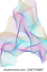 Gradient Curve Background White Vector. Noise Backdrop. Iridescent Blend Isolated. Contour Circular Banner. Neon Synergy Ribbon.