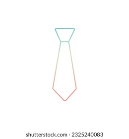 gradient cute necktie isolated icon vector illustration