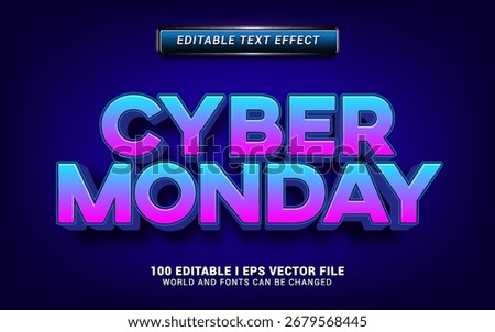 gradient cyber monday sale 3d style editable text effect