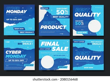 gradient cyber monday social media post collection