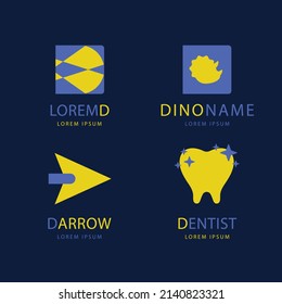 Farbverlauf-D-Buchstaben-Logo-Vorlage Set, abstraktes D-Brief-Firmenlogo-Design