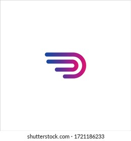 Gradient D letter logo vector template