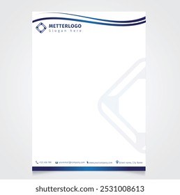 gradient dark blue Letterhead-Modern Corporate professional and creative letterhead design template with Blue, gray, green, yellow, black and red color. Clean letter head, Business lett.eps