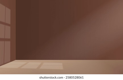 Gradient dark brown studio background. Clean scene of empty studio room backdrop for product presentation. Minimal wall scene stage mockup illustration. Promotion display to showcase products.