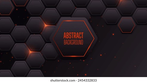 Gradient dark hexagonal background vector design in eps 10