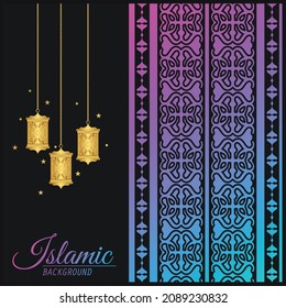 Gradient and dark islamic background with ornament pattern