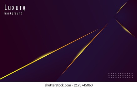 Gradient dunkelvioletter Hintergrund mit glänzenden gelben Farbverlauf-Linien gibt es ein modernes Premium-Luxus-Look für die Verwendung von Deckelementen, Bannern, Tapeten, Business, eps10.
