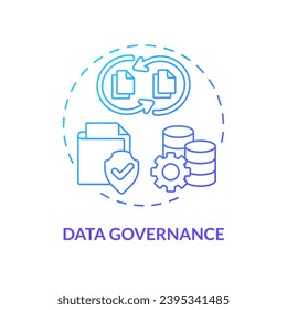 Gradient data governance concept thin line icon, isolated vector representing data democratization.