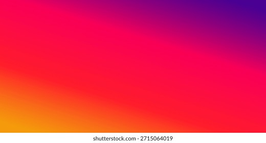 A gradient of deep purple and magenta on the left, through a bright, hot pink and red orange in the center, to a glowing yellow orange on the right.