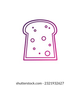 Gradiente delicioso pan tostada aislado icono de diseño gráfico vectorial