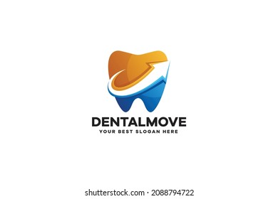 Diseño de logotipo de flecha dental degradado