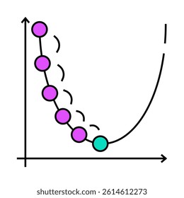 gradient descent algorithm line icon vector. gradient descent algorithm sign. isolated symbol illustration