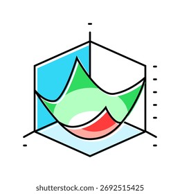 seta de descida de gradiente ícone de cor da máquina vetor. seta de descida de gradiente sinal da máquina. símbolo isolado ilustração