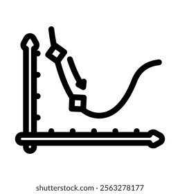 gradient descent arrow machine learning line icon vector. gradient descent arrow machine learning sign. isolated contour symbol black illustration