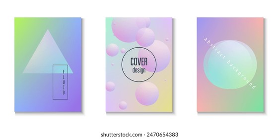 Gradient Design. Aesthetic Bright Illustration. Holographic Background. Cyberpunk Digital Banner. Purple Abstract Set. Minimal Shape. Vibrant Placard. Blue Gradient Design