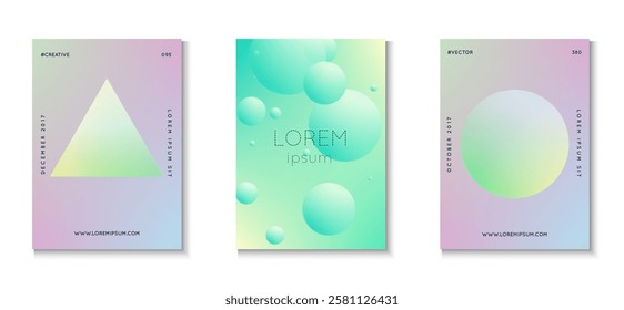 Gradient Design. Aesthetic Galaxy Collection. Abstract Shape. Minimal Background. Purple Holographic Set. Elegant Banner. Multyplying Vibrant Elements. Violet Gradient Design