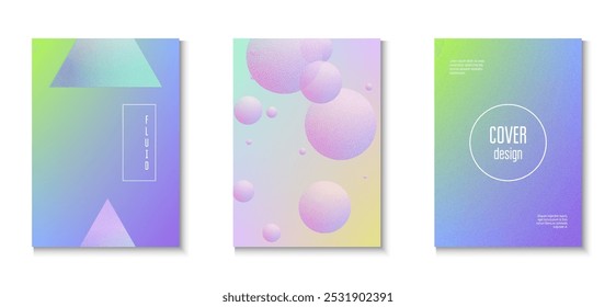 Gradient Design. Aesthetic Modern Template. Pink Texture 3d Set. Abstract Shape. Noise Minimal Background. Creative Poster. Vibrant Banner. Violet Gradient Design