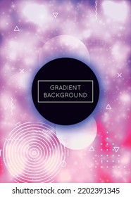 Gradient Design. Blue Magic Fluid. Tech Layout. Vibrant Flyer. Simple Dots. Holographic Texture. Round Futuristic Composition. Neon Background. Violet Gradient Design