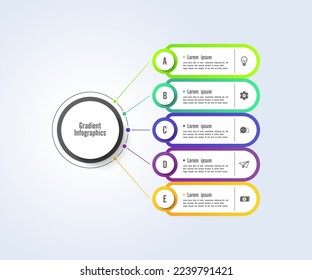 Gradient Design Circular Infografic Business mit 5 Schritten