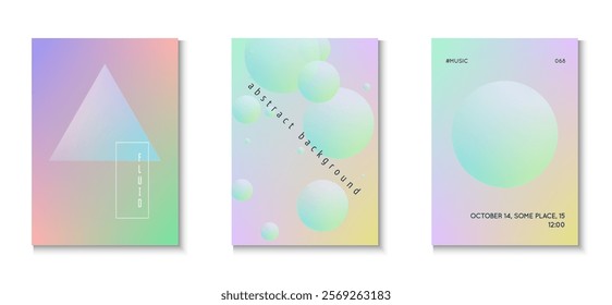Gradient Design. Geometric Vibrant Placard. Memphis Poster. Minimal Background. Holographic Poster. Astronaut Sphere Template. Pink Triangle Set. Purple Gradient Design