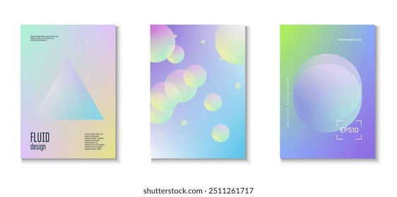 Gradient Design. Noise Triangle Shape. Creative Elements. Aesthetic Modern Collection. Pink Grain 3d Set. Hologram Placard. Holographic Poster. Purple Gradient Design