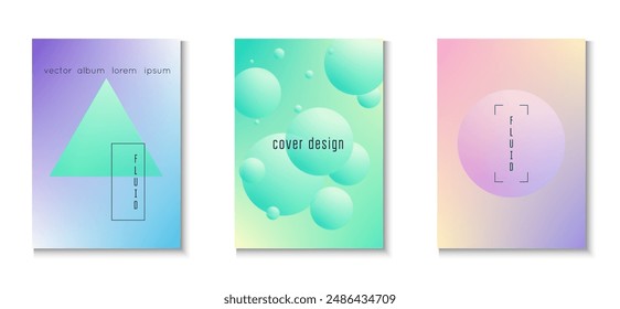 Gradient Design. Pink Minimal Set. Fluorescent Modern Collection. Abstract Shape. Holographic Background. Hologram Banner. Astronaut Vibrant Placard. Violet Gradient Design