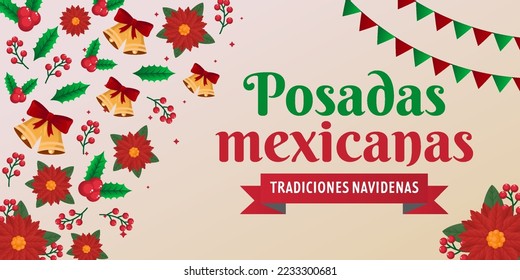 gradient design posadas mexicanas horizontal banner vector illustration