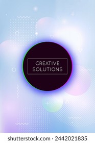 Gradient Design. Retro Ultraviolet Elements. Neon Texture. Vibrant Dots. Trendy Flyer. Soft Concept. Violet Space Fluid. Holographic Pattern. Purple Gradient Design