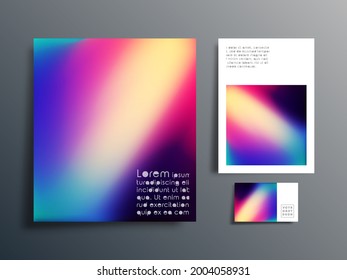 Gradient design set for brochure, flyer cover, business card, abstract background, poster, or other printing products. Vector illustration.