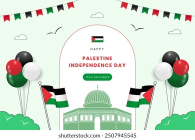 Gradient design template Palestine independence day
