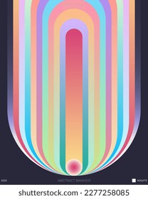 Gradient Design Template Rainbow Poster Liquid Abstract Futuristick Poster