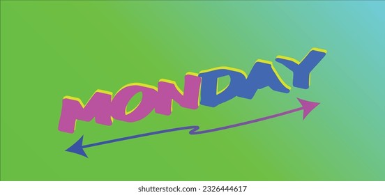 Gradient Design TemplatesText Effect monday, 3d Editable Modern Gradient