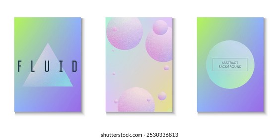 Design do gradiente. Textura Abstract Poster. Hipster Placard. Modelo de círculo astronauta. Conjunto mínimo de ruído azul. Cartaz Elegante. Forma de triângulo. Design de gradiente roxo