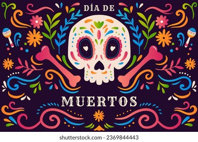 gradient dia de muertos background illustration vector design. translation: day of the dead