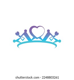 Gradient diadem tiara crown illustration