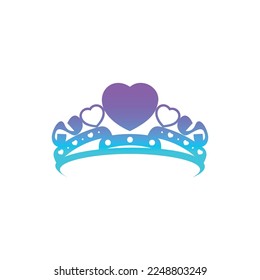 Gradient diadem tiara crown isolated