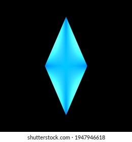 Gradient diamond icon with black background.