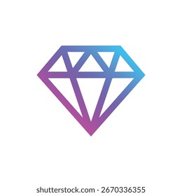 Gradient diamond icon design line vector